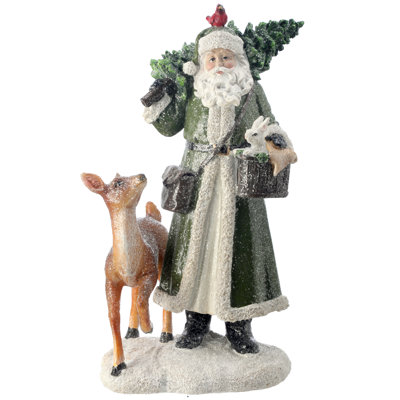 Christmas Santa Claus and Reindeer Figurine