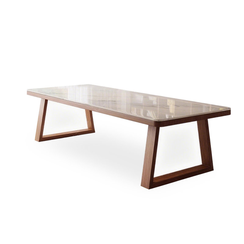 Bureau rectangulaire en bois massif brun noisette, H 29,53 po x l 78,74 po x P 31,5 po