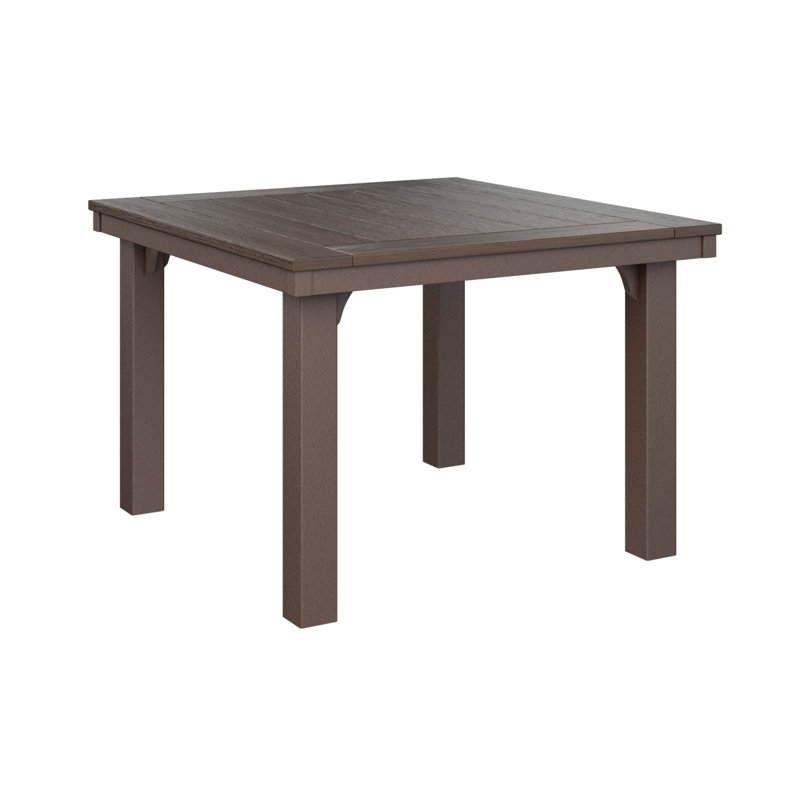 Homestead Outdoor Square Dining Table, Chocolate Brown, Navy Blue