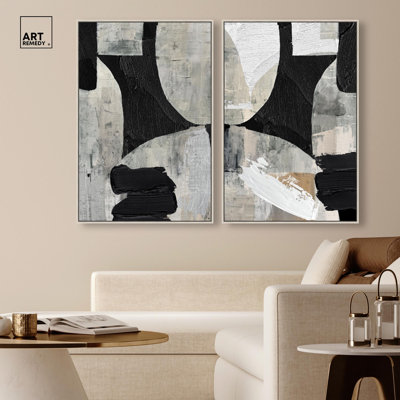 Art mural moderne, impression sur toile, impression abstraite moderne sur toile brune par Art Remedy, 24 x 36