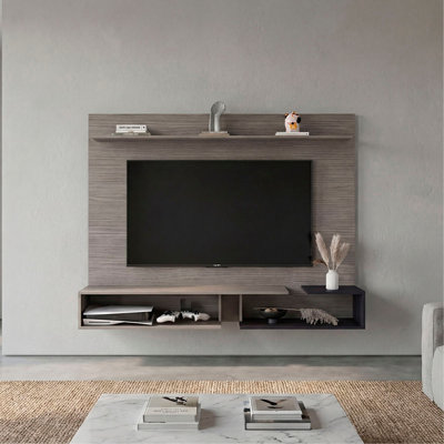 Meuble télé 65 po - Meuble audio-vidéo moderne avec tablettes de rangement