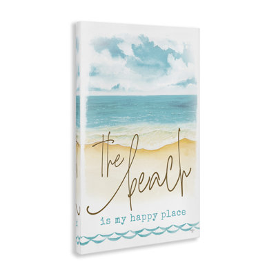 «Beach is Happy Place», art mural sur toile par Mollie B.