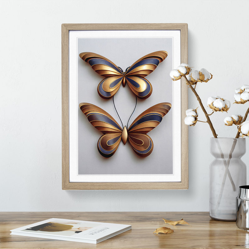 Sweet Butterflies - Framed Print, 64cm H x 46cm W x 2cm D, Oak Framed