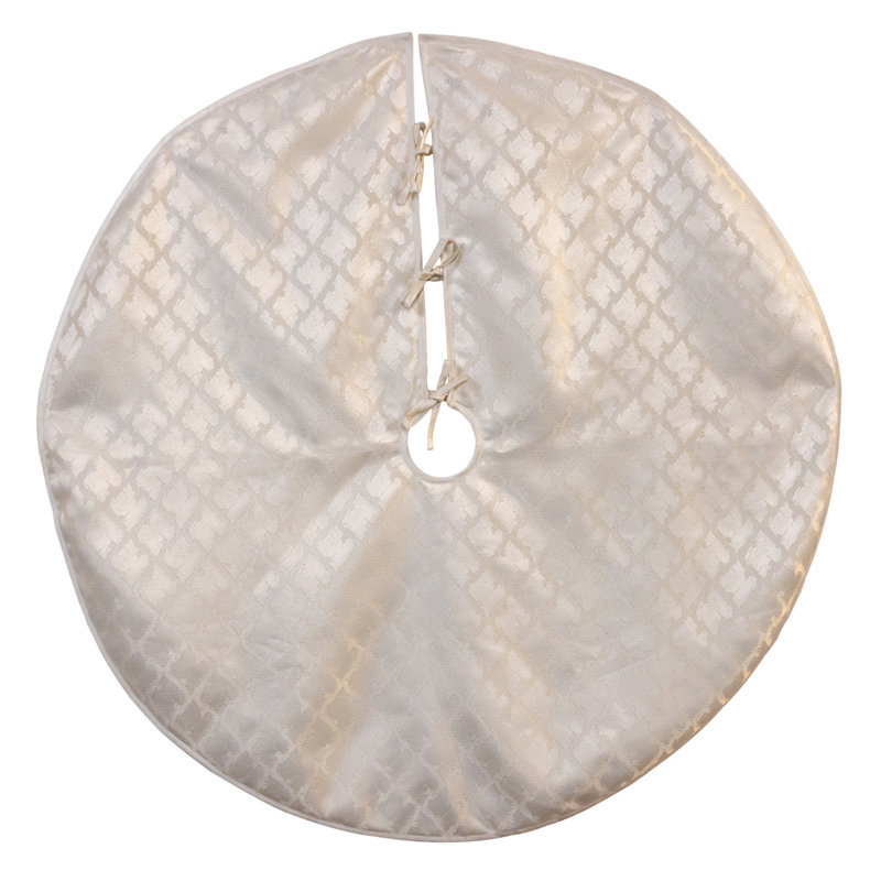 Kurt Adler 48" Silver Jacquard Tree Skirt