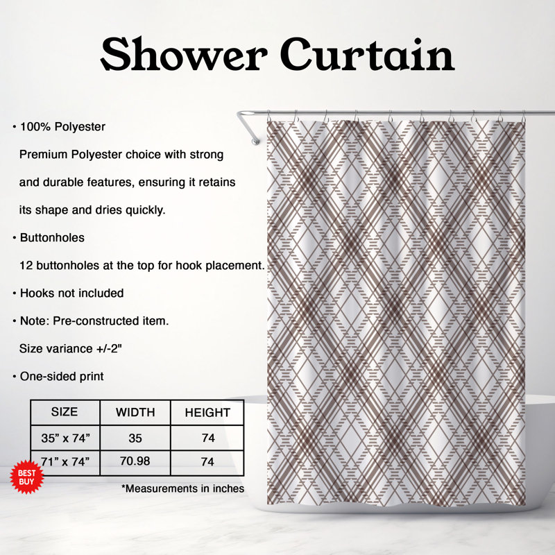 Graceful Shades - Premium Shower Curtain, 74"H x 71"W