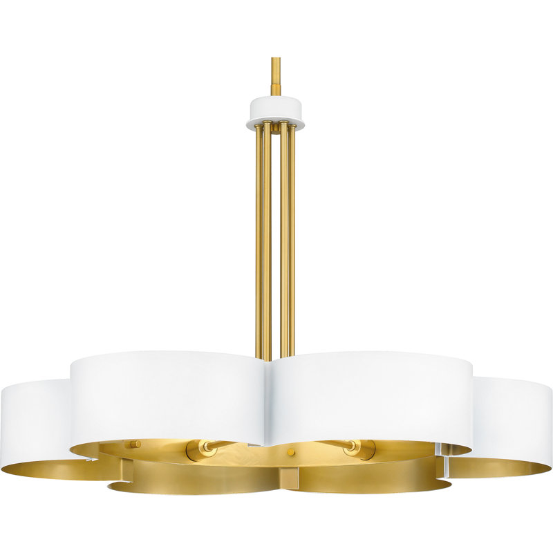 Lustre blanc 6 lumières Balsam, Blanc lustré, Blanc