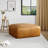 Hustle Square Top-Grain Genuine Italian Leather Ottoman-109241967