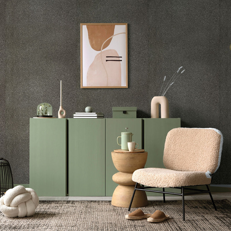 Alexandrie Authentic Mica Wallpaper, Light Stone Shimmer