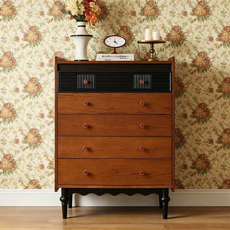 Commode rétro en métal bicolore