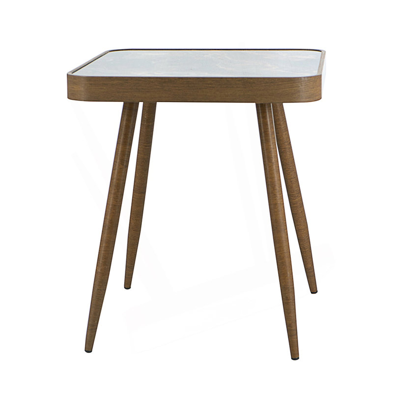 Square Side Table With Glass Top