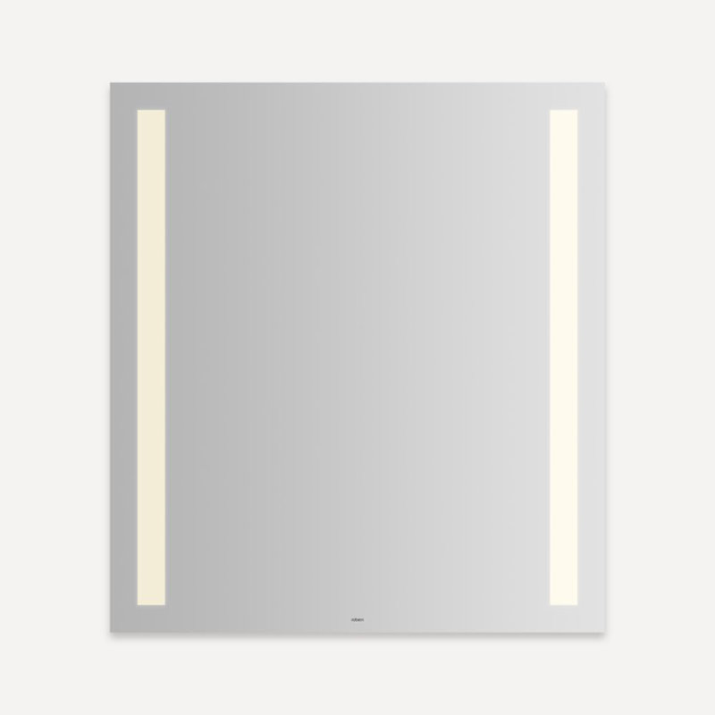Sleek 40"x36" Frameless Modern Bathroom Mirror with LED & Fog Free Technology