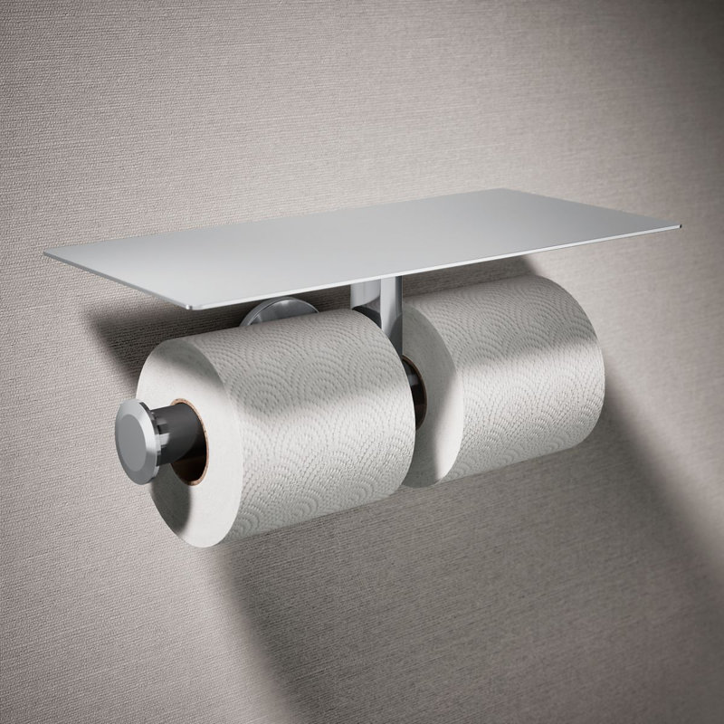 Components™ Covered Double Toilet Tissue Holder, Polished Chrome