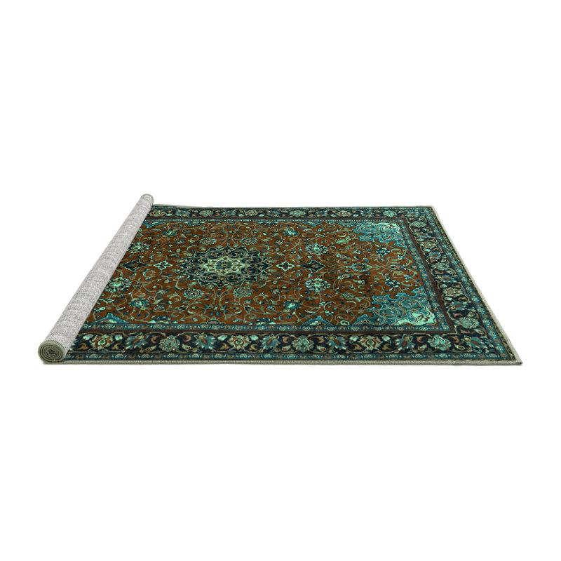 Tapis oriental en chenille tissé à la machine Camdan, Carré 8 pi
