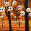 Ensemble de 36 crânes suspendus Halloween