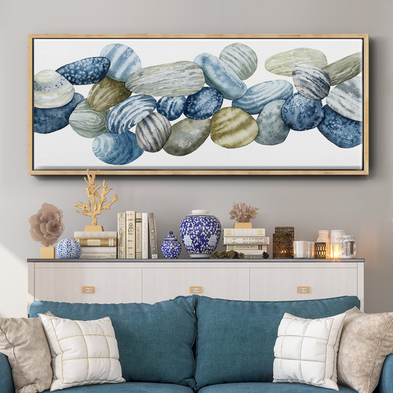 Found Pebbles III- Framed Canvas