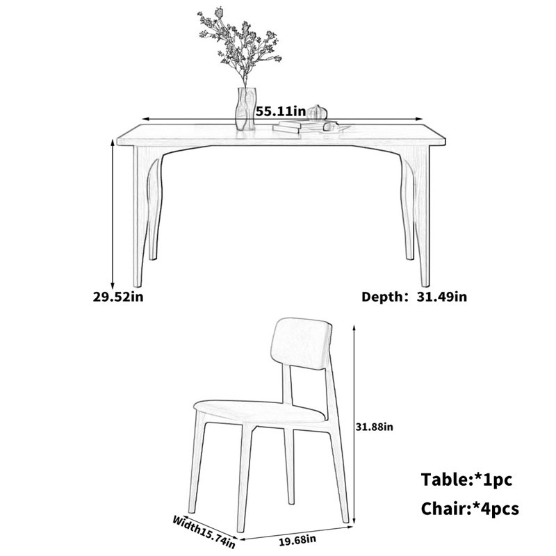 French modern rectangular dining table