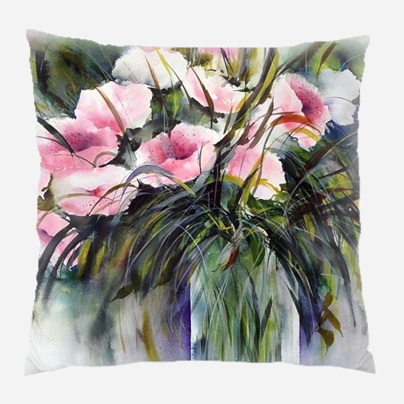 Housse et insert de coussin carré Aquarelle, Microsuède, Intérieur