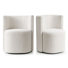 Upholstered Barrel Back Dining Chairs with Hidden Casters