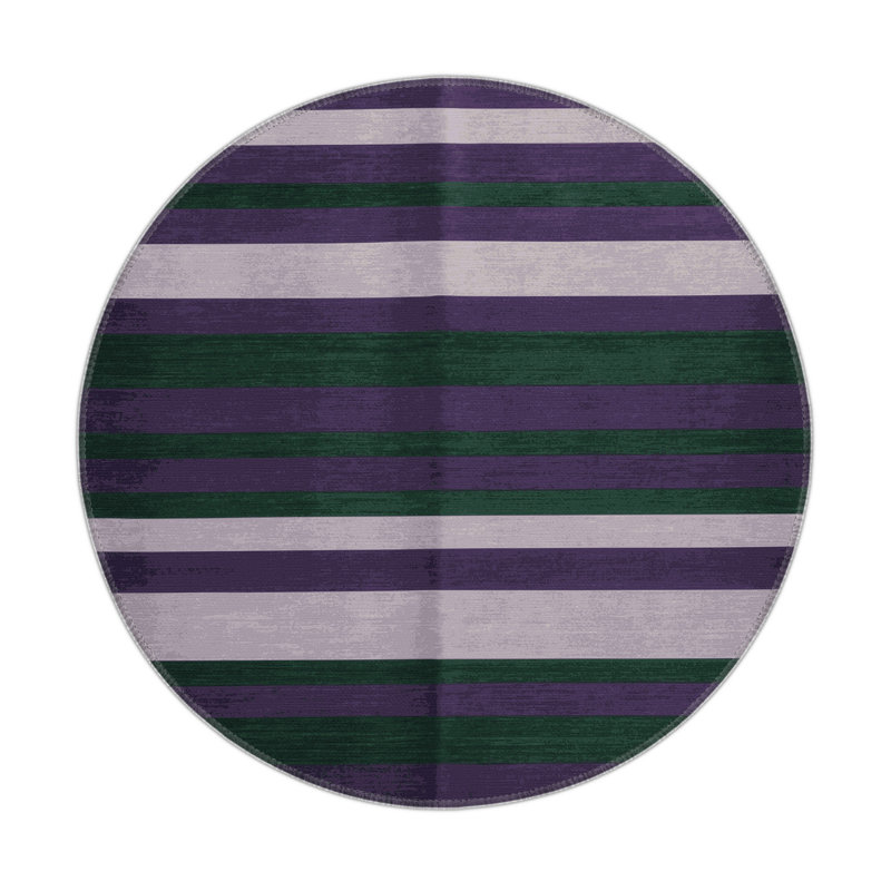 Tapis intérieur / extérieur mauve HorizontalStripes, Rond 5 pi