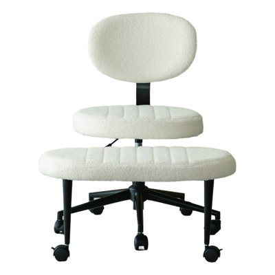 Ergonomic Swivel Office Chair With Backrest Support And Casters, Featuring An Adult-sized Multi-angle Cross-legged Design