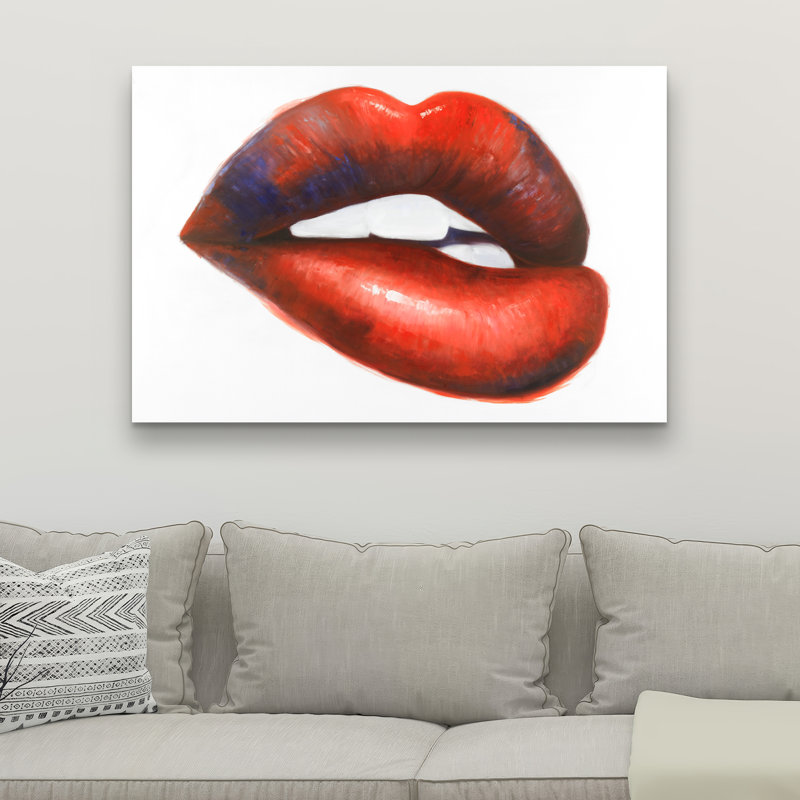 Beautiful Red Mouth - Livingroom Red Canvas for Home Decor