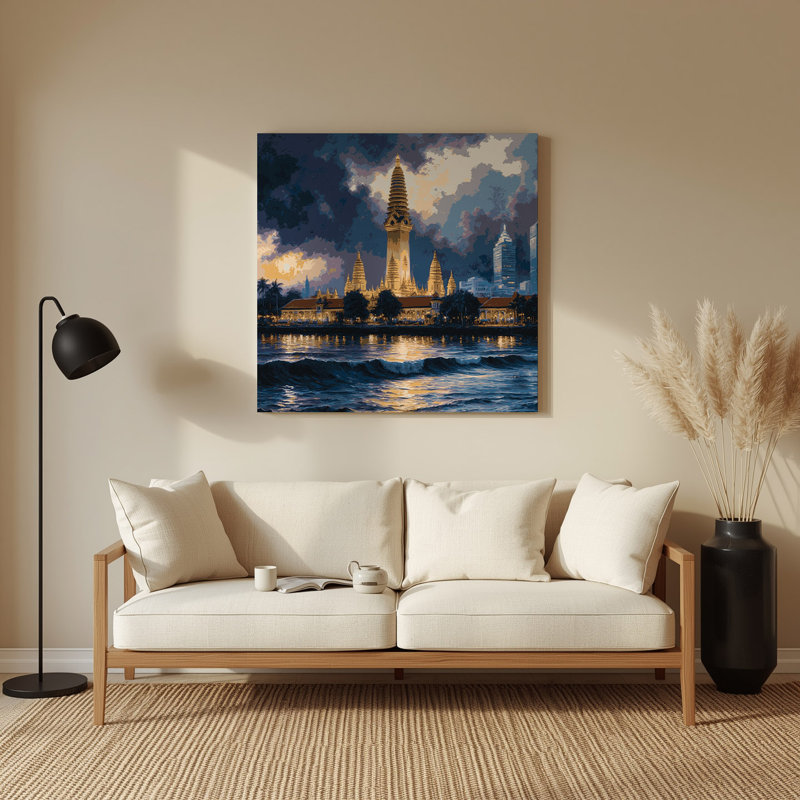 Art mural gris en cités villes Colombo, H 144 po x l 144 po x P 0,05 po