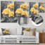 Hortensias avec tige jaune en surbrillance - hydrangées, impression murale en métal-442801959
