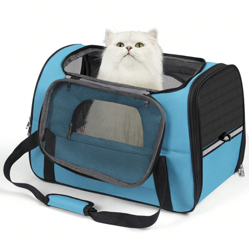 Dog Carrier For Medium Pets – Soft-sided, Foldable Cat & Puppy Bag, Airline Approved, Portable Travel Carrier Up To 20 Lbs
