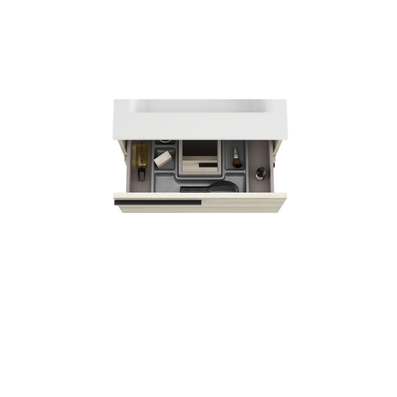 Meuble-lavabo mural deux tiroirs 24 po Accent - Chêne blanc, Chêne blanc