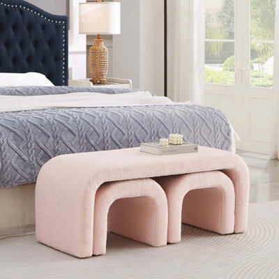 Ensemble de 3 tabourets en forme de U modernes pour une utilisation multifonctionnelle dans le vestibule, la chambre à coucher et le salon