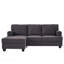 Canapé en L 86 po avec organiseur d'accoudoirs, canapés à 3 places avec repose-pieds mobile, canapé modulaire confortable avec coussin épais, canapés modulaires en lin-125907009