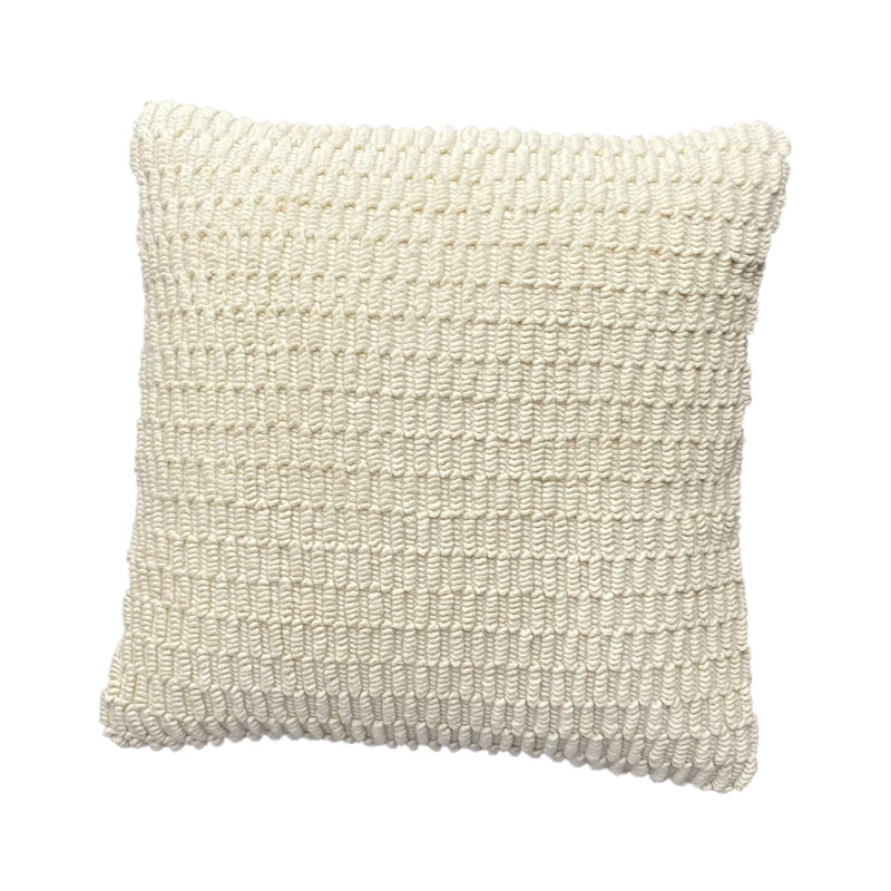  Square Cotton Pillow Cover & Insert, Ivory