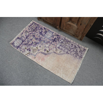 Handwoven Vintage Turkish Rug With Soft Pastel Hues and Elegant Floral Design Enhances Decor