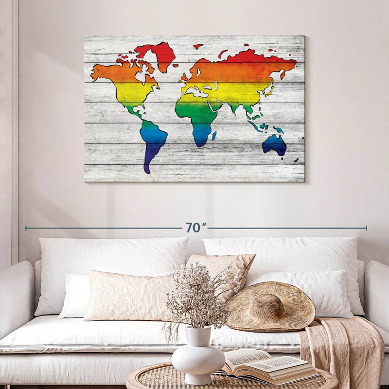 Carte du monde Aliaz Pride, H 30 po x l 45 po
