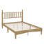 Cadre de lit traditionnel en bois pleine grandeur avec tête de lit en forme de gourde, lit plateforme antique soutenu par des lattes de bois-627046051