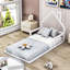 Wood Floor Bed with House-shaped Headboard-189152352-157365716
