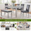 Ensemble de table de salle à manger 6 pièces en bois, table de salle à manger en bois avec 4 chaises rembourrées et banc pour 6 personnes, ensemble de table de salle à manger rectangulaire avec décoration en cristal pour la cuisine, la salle à manger-627965992-627966038