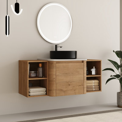 Eaton 48" Wall-Mounted Single Bathroom Vanity with Engineered Stone Top