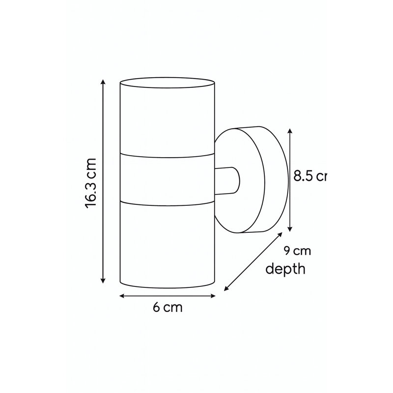 Fyfe 2 - Bulb Outdoor Flush Mount, 16.3cm H x 8.5cm W x 9cm D, Stainless Steel
