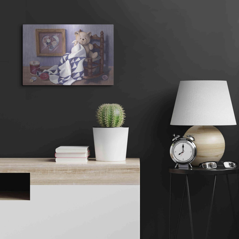 «Teddy Red Button 2» par Cecile Baird, H 16 po x l 24 po