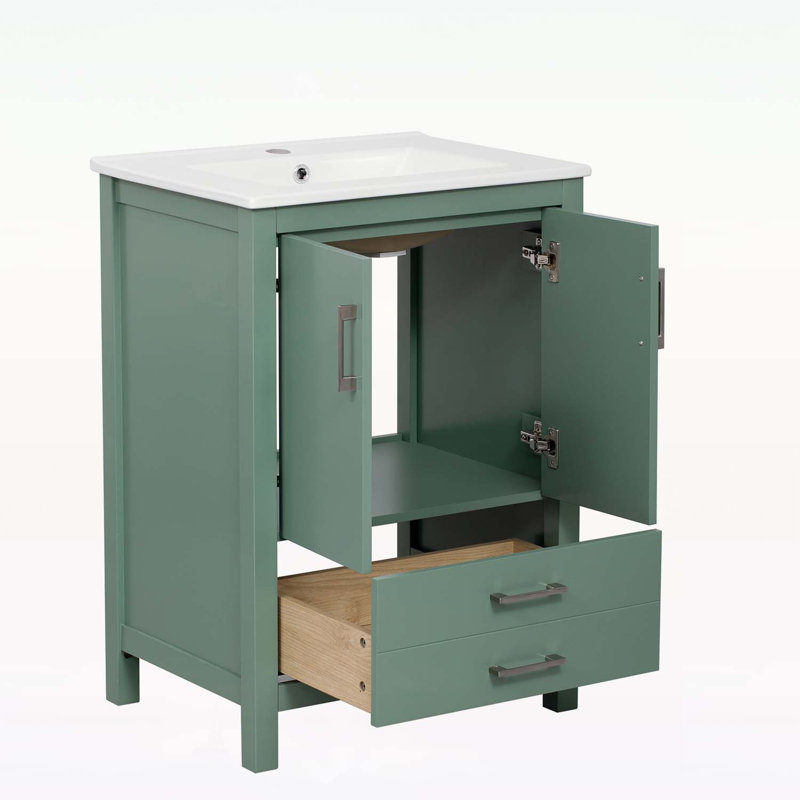 Meuble-lavabo élégant avec lavabo en céramique de qualité supérieure et capacité de rangement abondante
