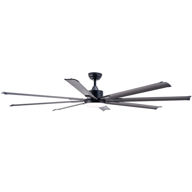 72" 8 - Blade Aluminum LED Ceiling Fan with Dimmable Light and Remote, Bronze, Bronze