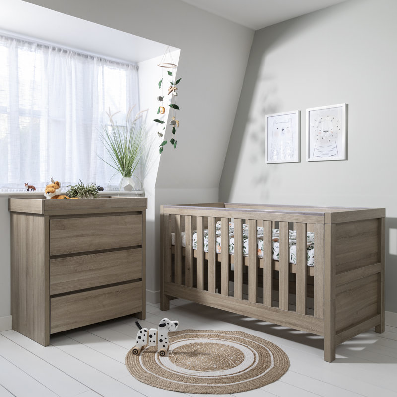 Tutti Bambini Modena 2-Piece Nursery Furniture Room Set, Oak