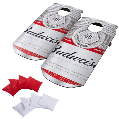 Hey Play Budweiser Manufactured Wood Cornhole Board Set
