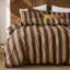 Ensemble d'édredon à rayures brunes très grand, ensemble d'édredon 100% coton naturel, literie réversible kaki brun pour toutes les saisons-123262358-123262359