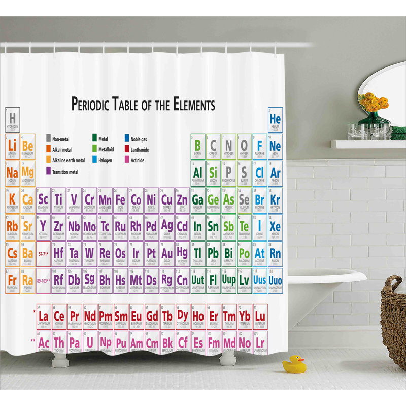 Rideau de douche simple à imprimé géométrique Science Kids, H 75 po x l 69 po