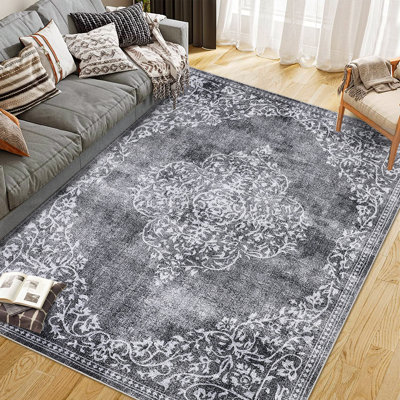 Tapis rétro antidérapant lavable à la machine pour le salon, la chambre à coucher et le bureau