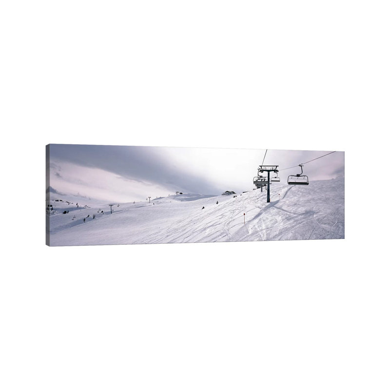 Ski Lifts In A Ski Resort, Kitzbuhel Alps, Wildschonau, Kufstein, Tyrol, Austria by Panoramic Images - Wrapped Canvas Panoramic Print