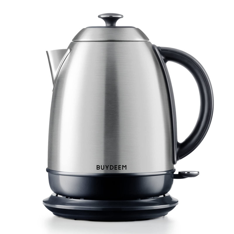 BUYDEEM 1.7L Silver Stainless Steel Electric Kettle with Auto Shut-Off