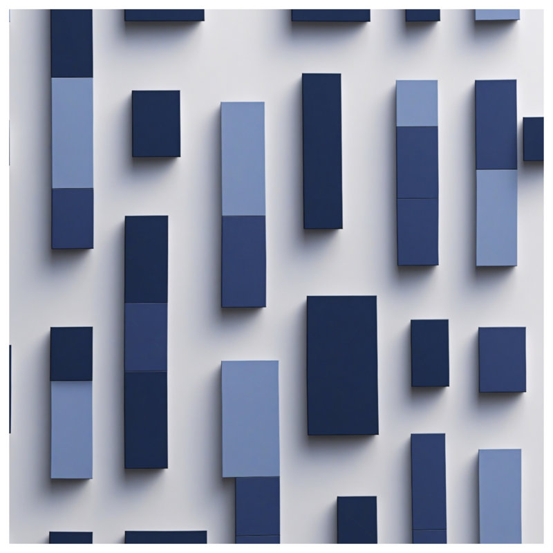 Couvre-lit matelassé bleu à blocs rectangulaires toutes tailles, Queen
